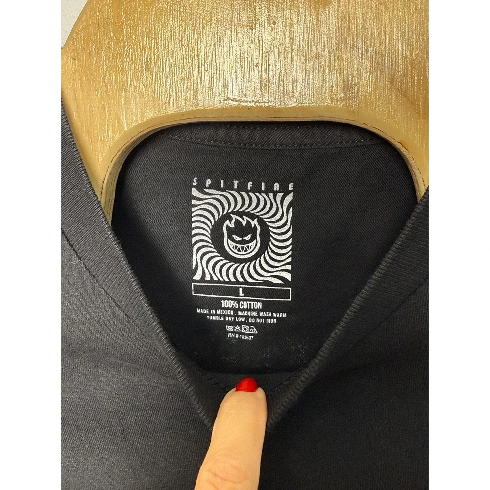 Spitfire Wheels Mens Black Long Sleeve Keeping The Underground Lit Shirt Large